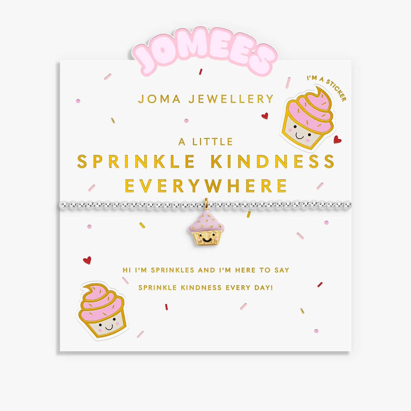 Joma Jewellery Kids' A Little Jomees 'Sprinkle Kindness Everywhere' Bracelet In Silver and Gold Plating