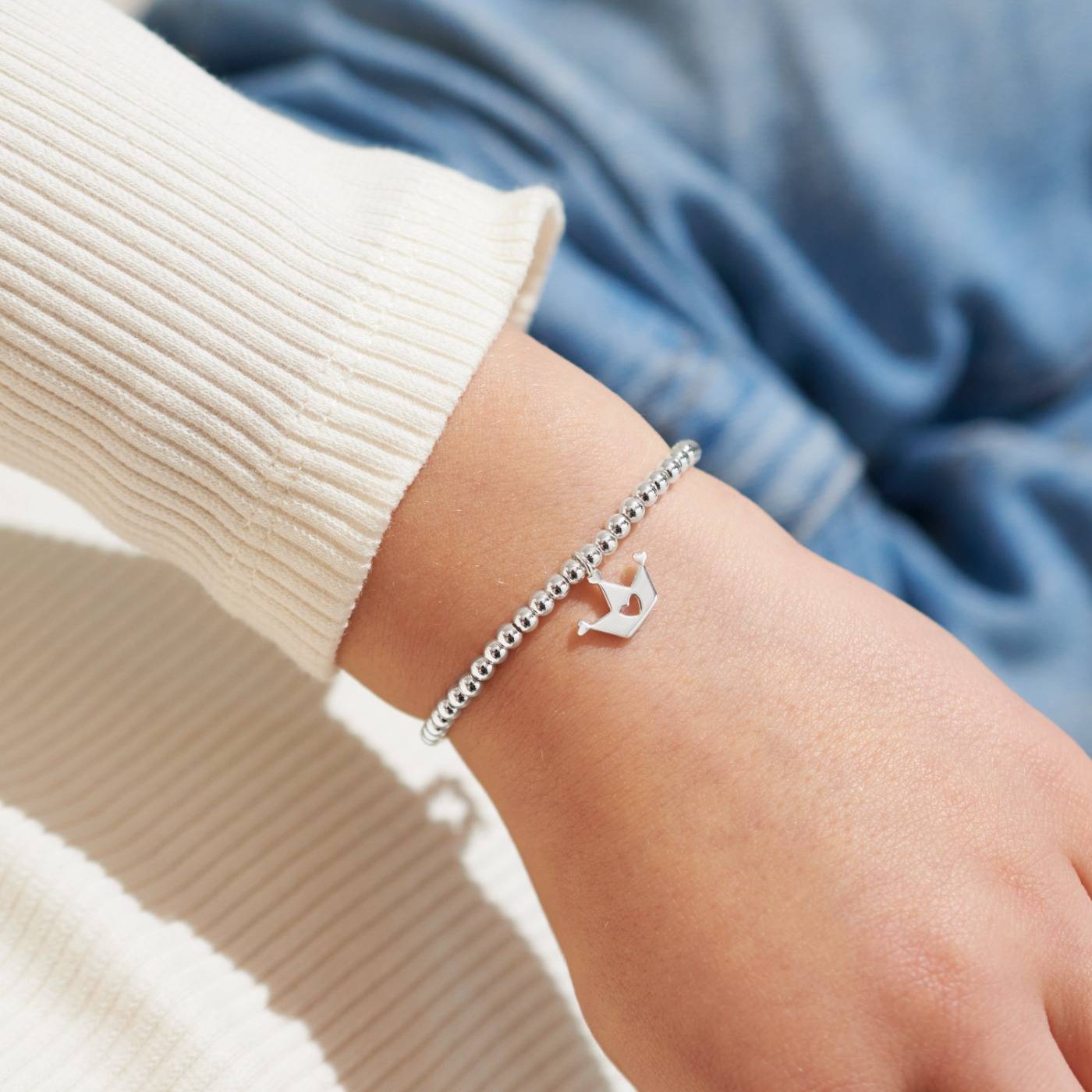 Kids' A Little 'Birthday Girl' Bracelet with silver crown charm