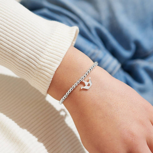 Kids' A Little 'Birthday Girl' Bracelet with silver crown charm