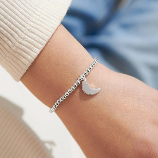 Kids' A Little 'Love You To The Moon And Back' Bracelet with little moon charm in silver