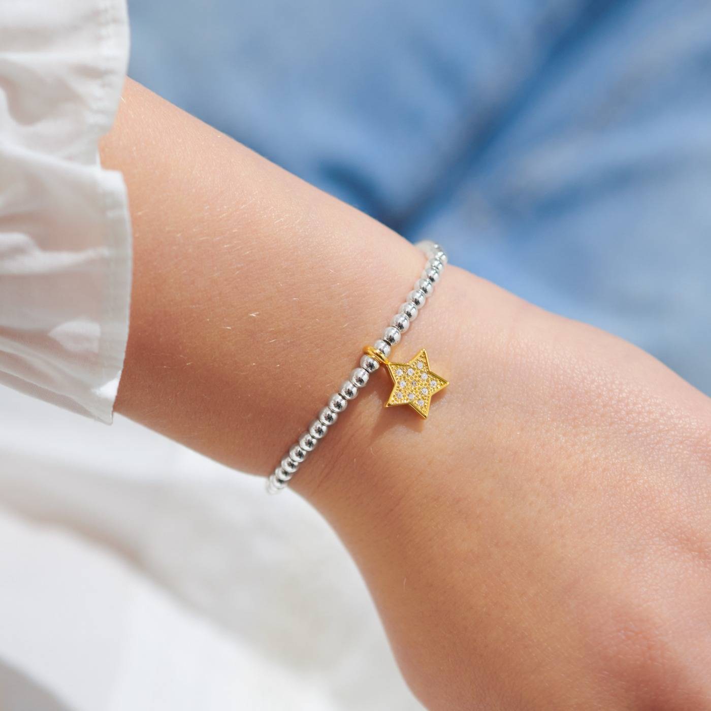 Kids' A Little 'Well Done!' silver Bracelet  with a golden star