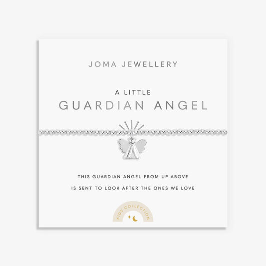 Joma Jewellery Kids' A Little 'Guardian Angel' Bracelet with a little angle charm in silver
