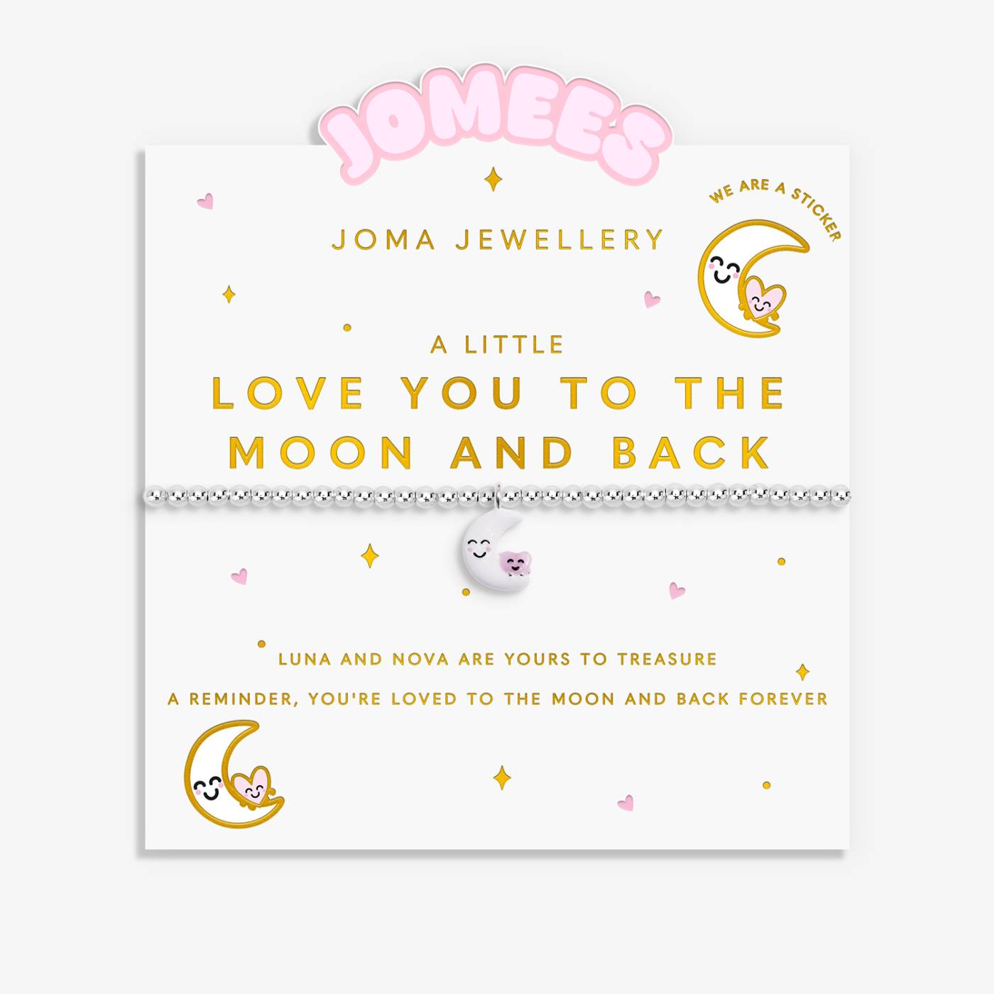 Joma Jewellery Kids' A Little Jomees 'Love You To The Moon And Back' Bracelet In Silver and Gold Plating