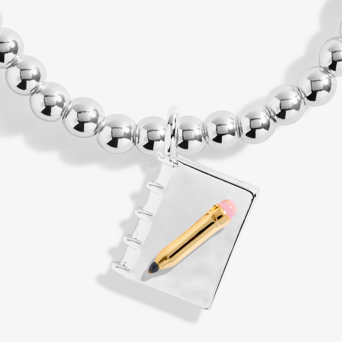 Joma Jewellery Kids' Confetti A Little 'You Are Off To School' Bracelet In Silver Plating