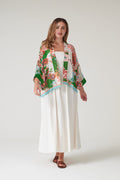 One Hundred Starts Kitsch Bouquet Green Kimono