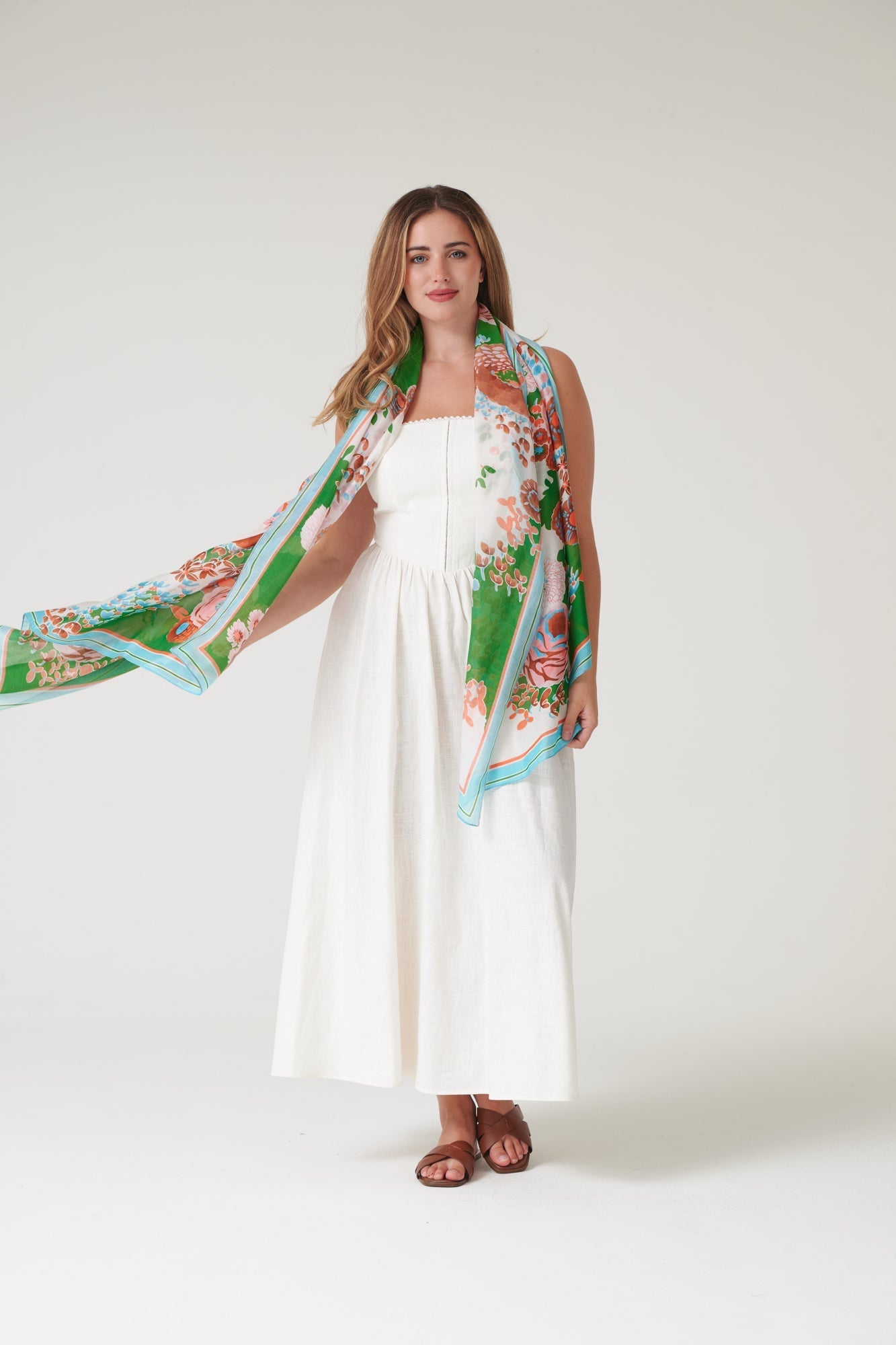 One Hundred Stars Kitsch Bouquet Green Scarf