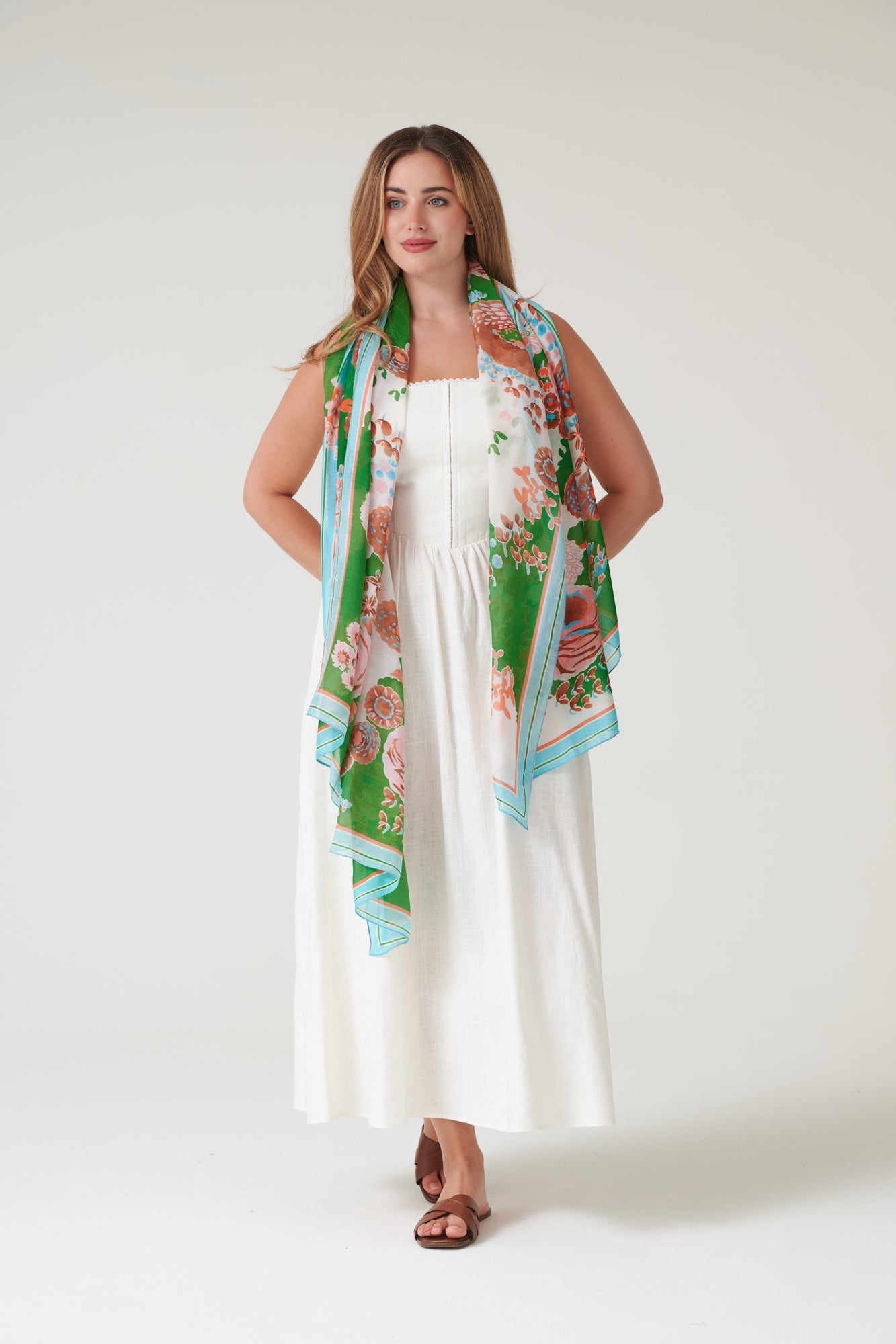 One Hundred Stars Kitsch Bouquet Green Scarf