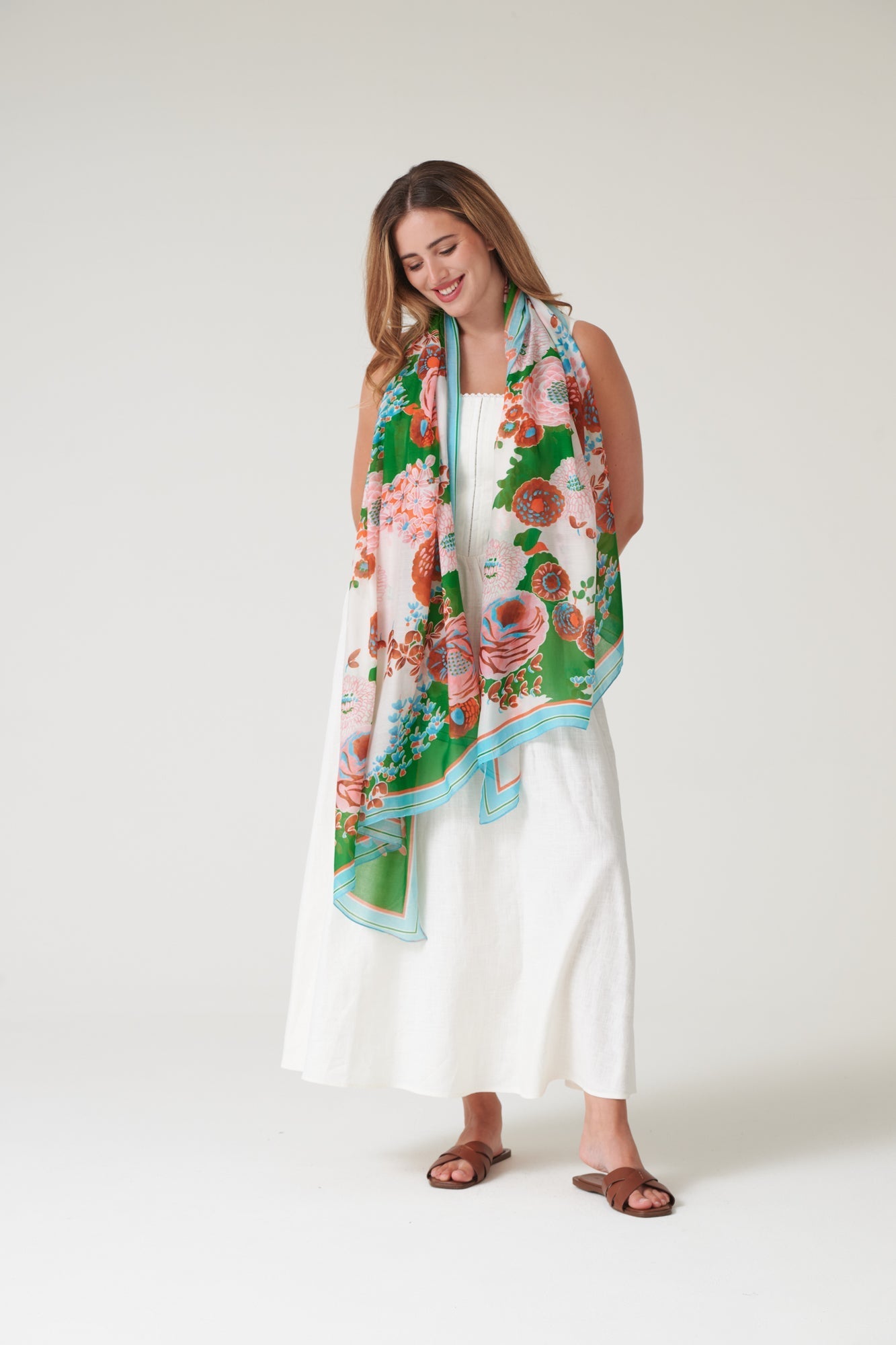 One Hundred Stars Kitsch Bouquet Green Scarf