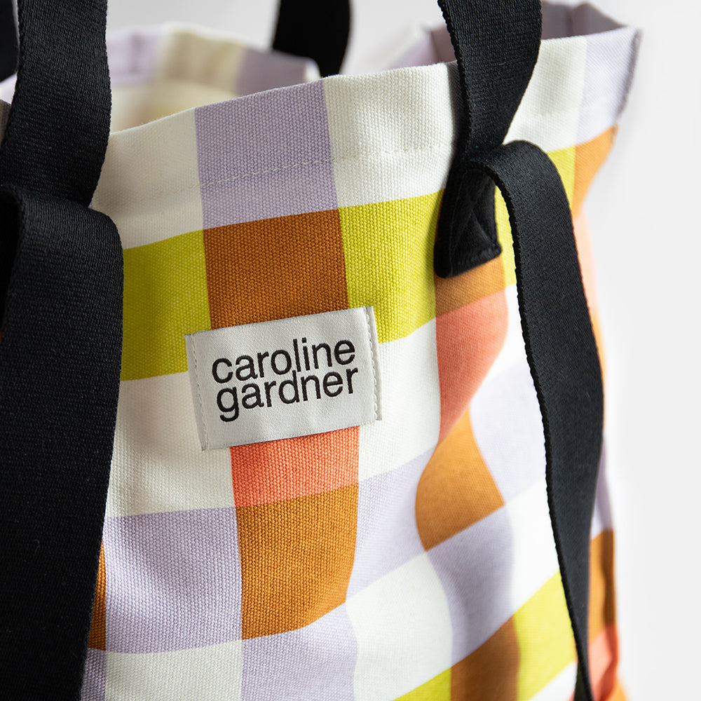 Caroline Gardner Multi Check Large Tote Bag