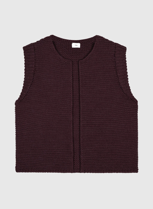 Ange Sleeveless Cardigan Legringou in Wine