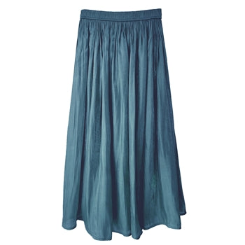 Last True Angel Teal silk-feel shimmer pleated skirt.