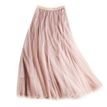 Last True Angel Tulle Layer Skirt in Soft Pink with Gold Stripe Waistband
