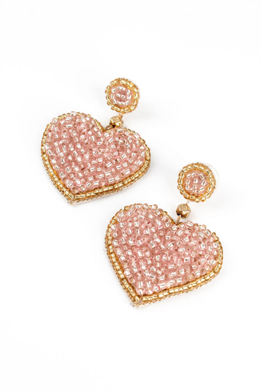 My Doris Beaded Light Pink Heart Drops