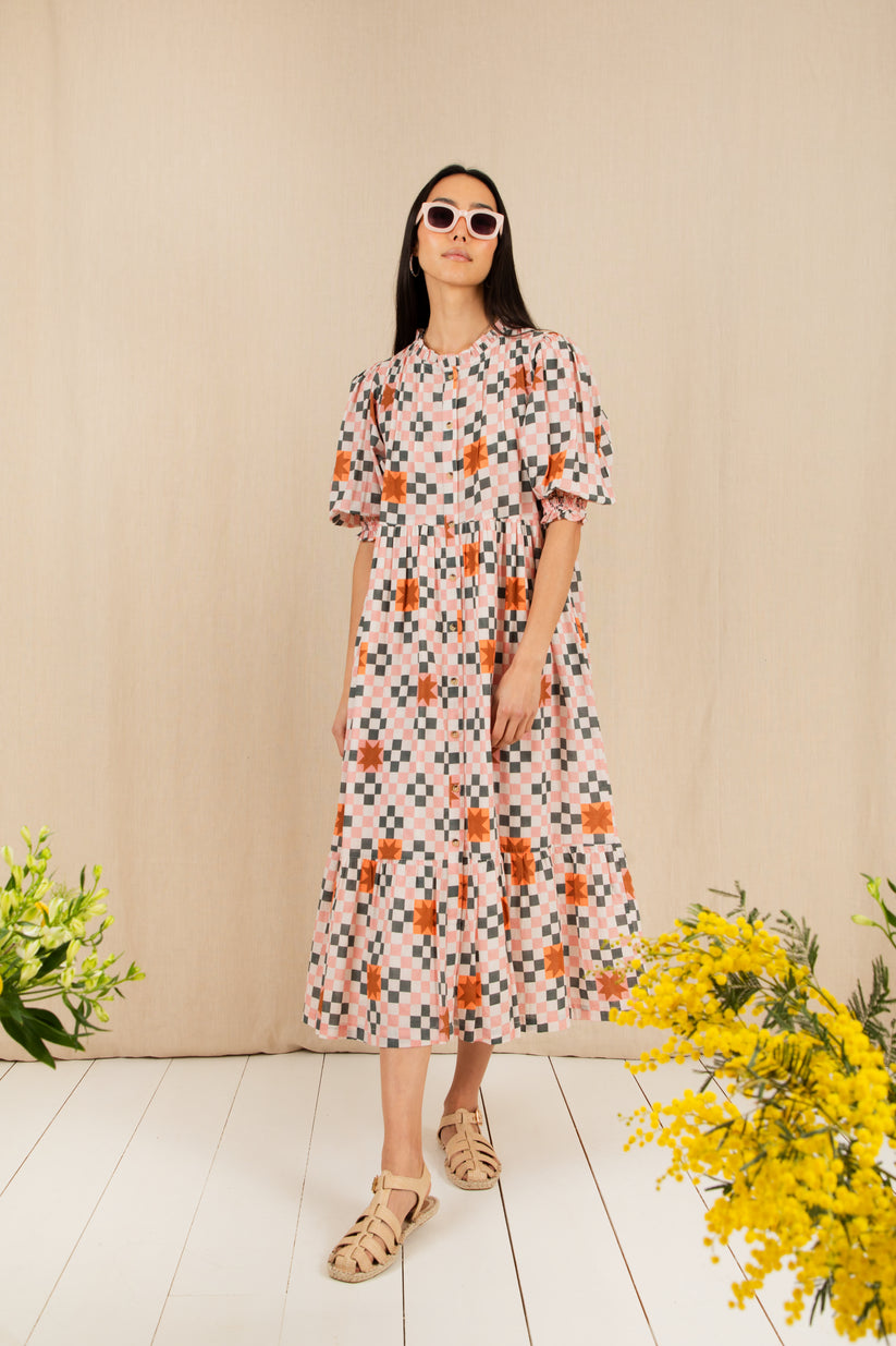Bonte London Loane Dress in Rose Multi Print