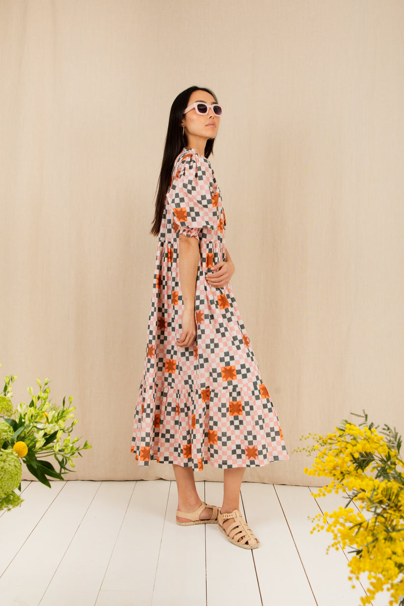 Bonte London Loane Dress in Rose Multi Print
