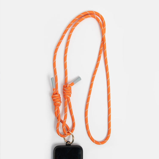 Caroline Gardner Orange/Light Blue Cord Crossbody Phone Strap