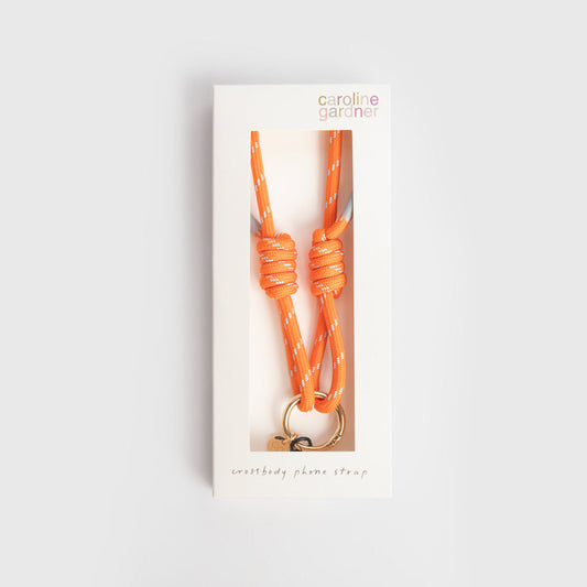 Caroline Gardner Orange/Light Blue Cord Crossbody Phone Strap