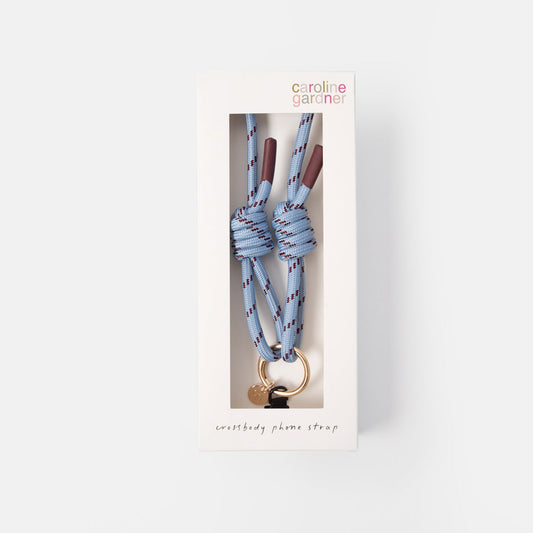 Caroline Gardner Blue & Wine Cord Crossbody Phone Strap