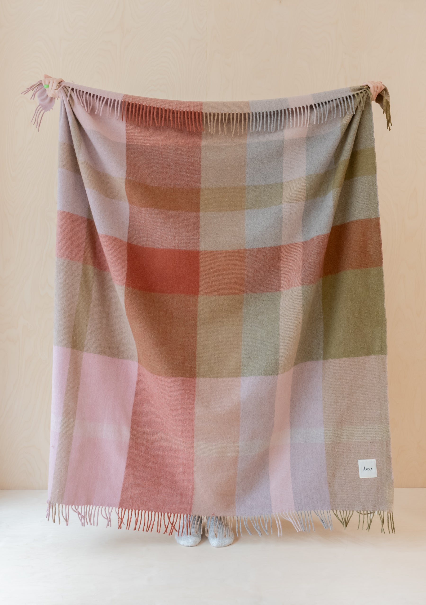 TBCO Recycled Wool Blanket in Oversized Patchwork Check