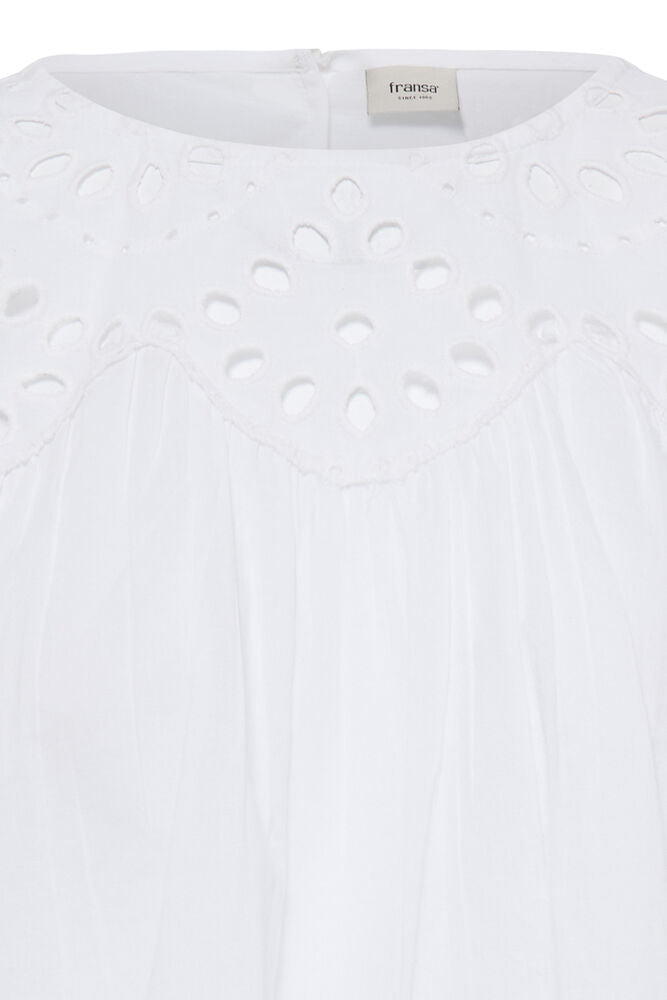 Fransa Lacita Blouse in Blanc De Blanc
