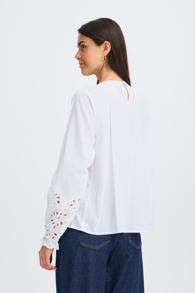 Fransa Lacita Blouse in Blanc De Blanc