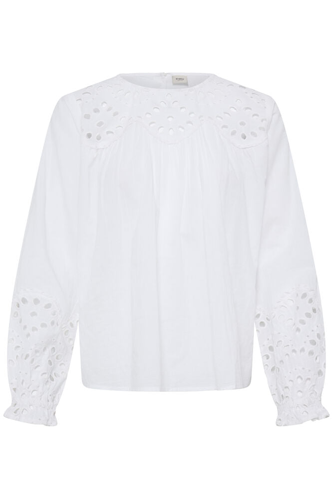 Fransa Lacita Blouse in Blanc De Blanc