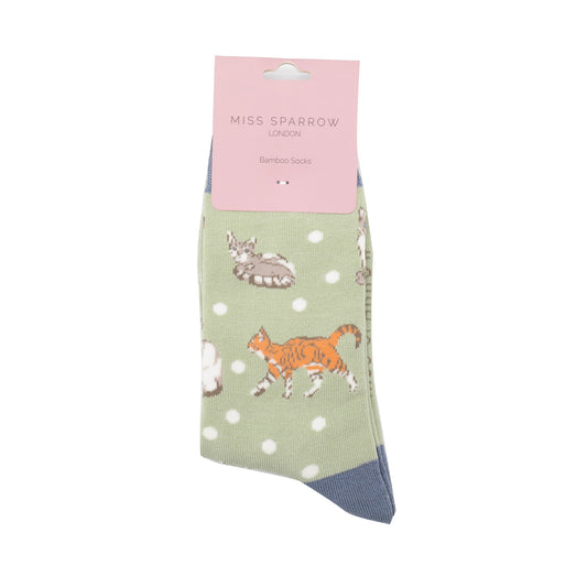 Miss Sparrow Cats & Spots Sage