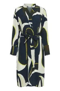 Fransa Lena Dress with bold abstract pattern