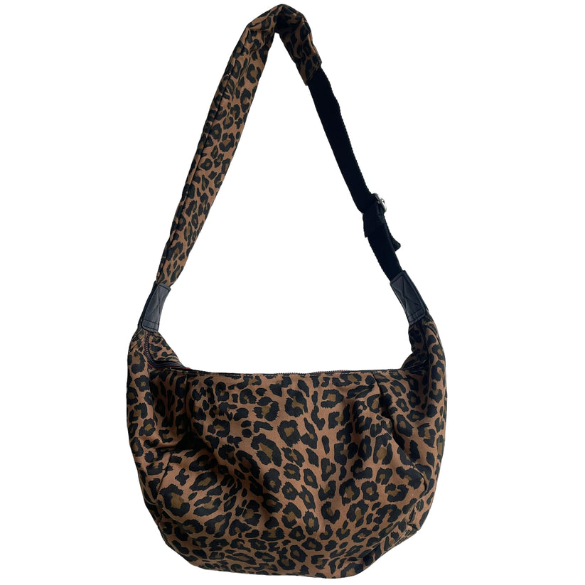 Brixton Large Cross Body Sling Bag -Leopard Print Brown