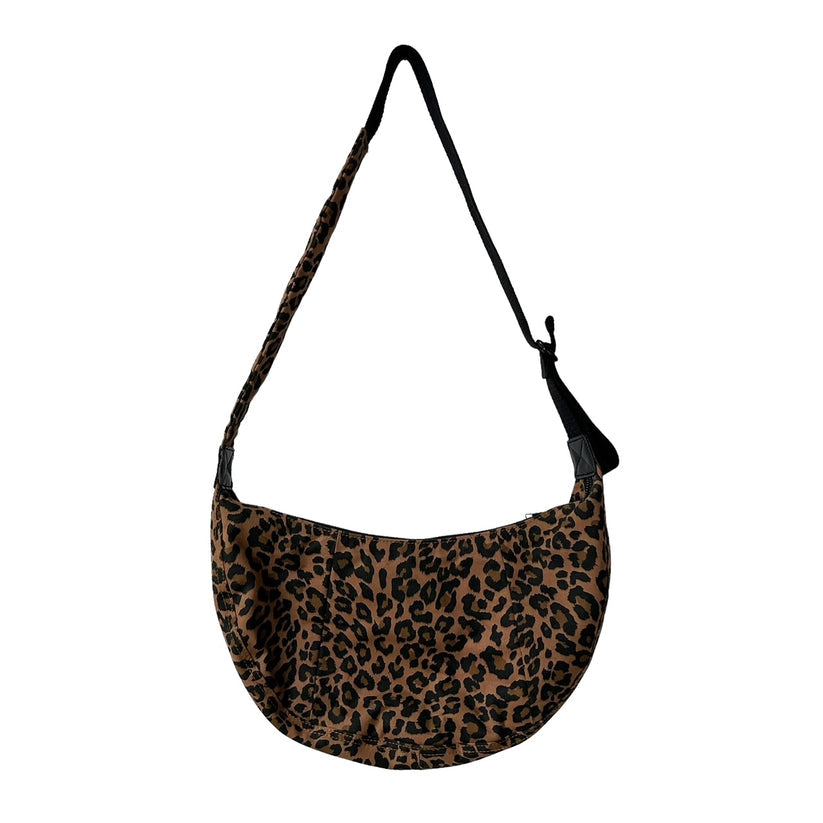 Brixton cross body sling bag - twill brown leopard - small