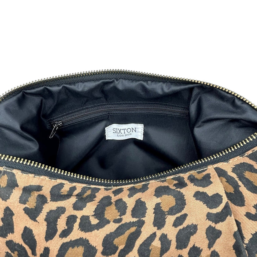 Brixton Large Cross Body Sling Bag -Leopard Print Brown