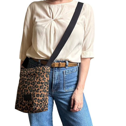 Sixton Lisbon City Bag in Brown Leopard Print