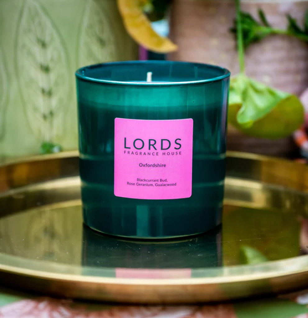 Lords Large Three Wick Candle- Green glass -  650g