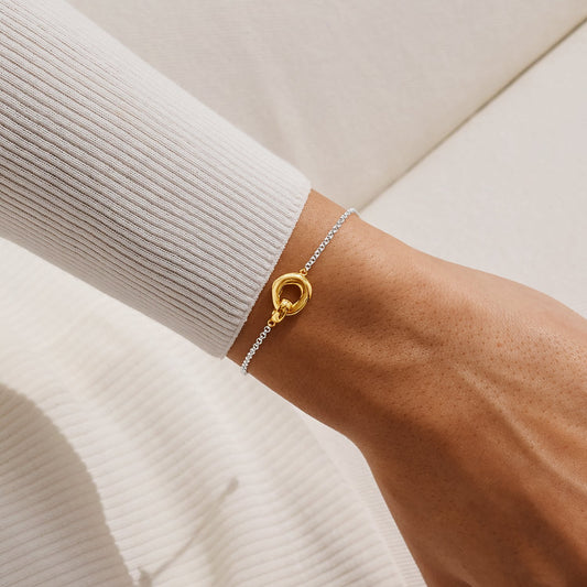 Loved By You Organic Link Bracelet In Silver and Gold Plating