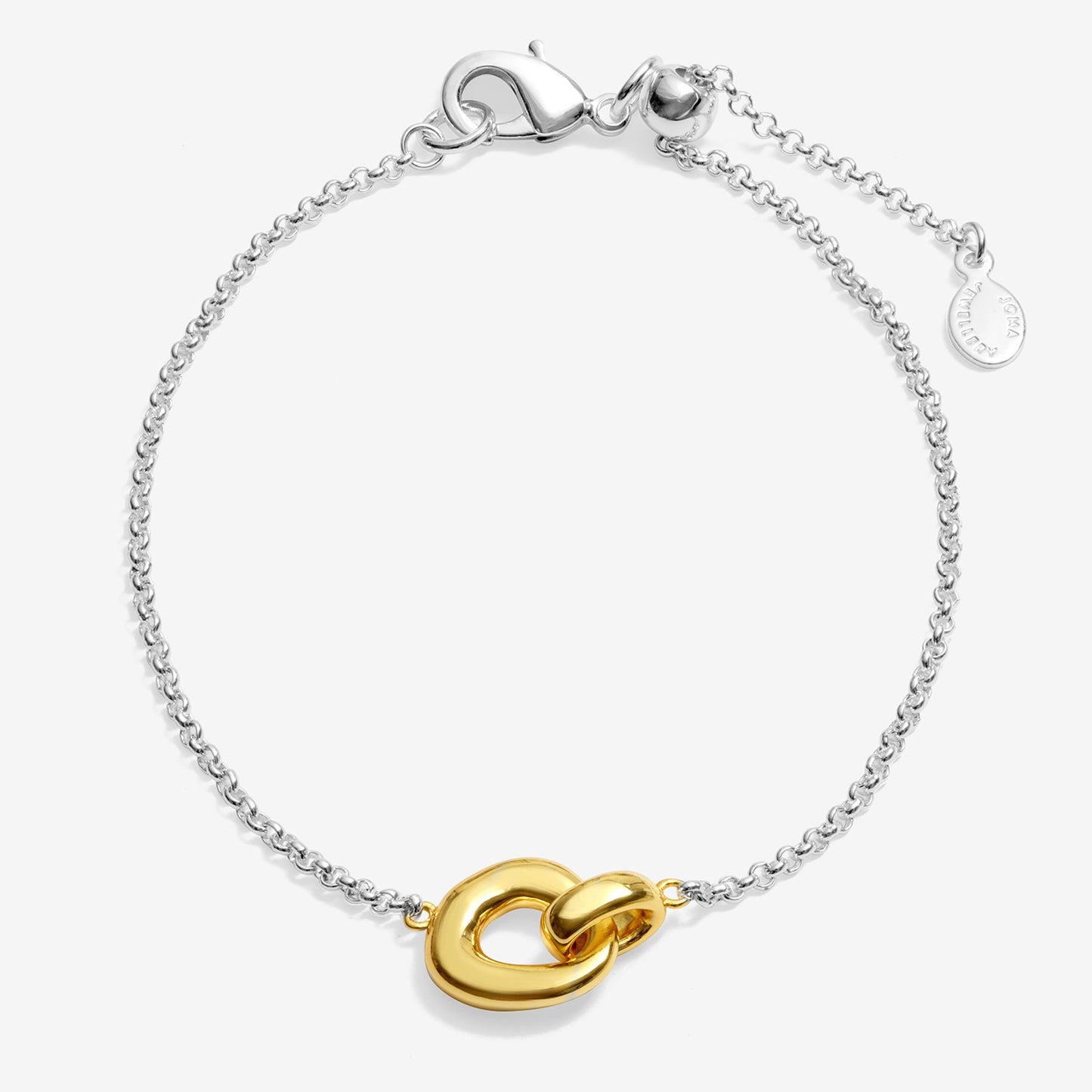 Joma Jewellery Loved By You Organic Link Bracelet In Silver and Gold Plating