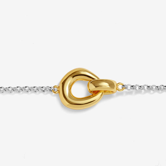Joma Jewellery Loved By You Organic Link Bracelet In Silver and Gold Plating