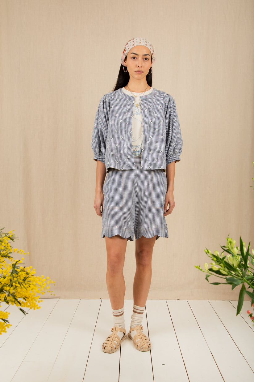 Bonte London Mary Short in Navy Gingham