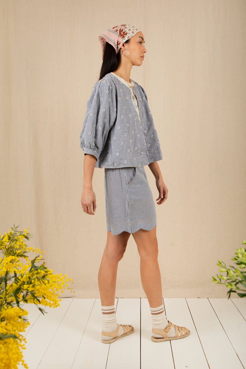 Bonte London Mary Short in Navy Gingham