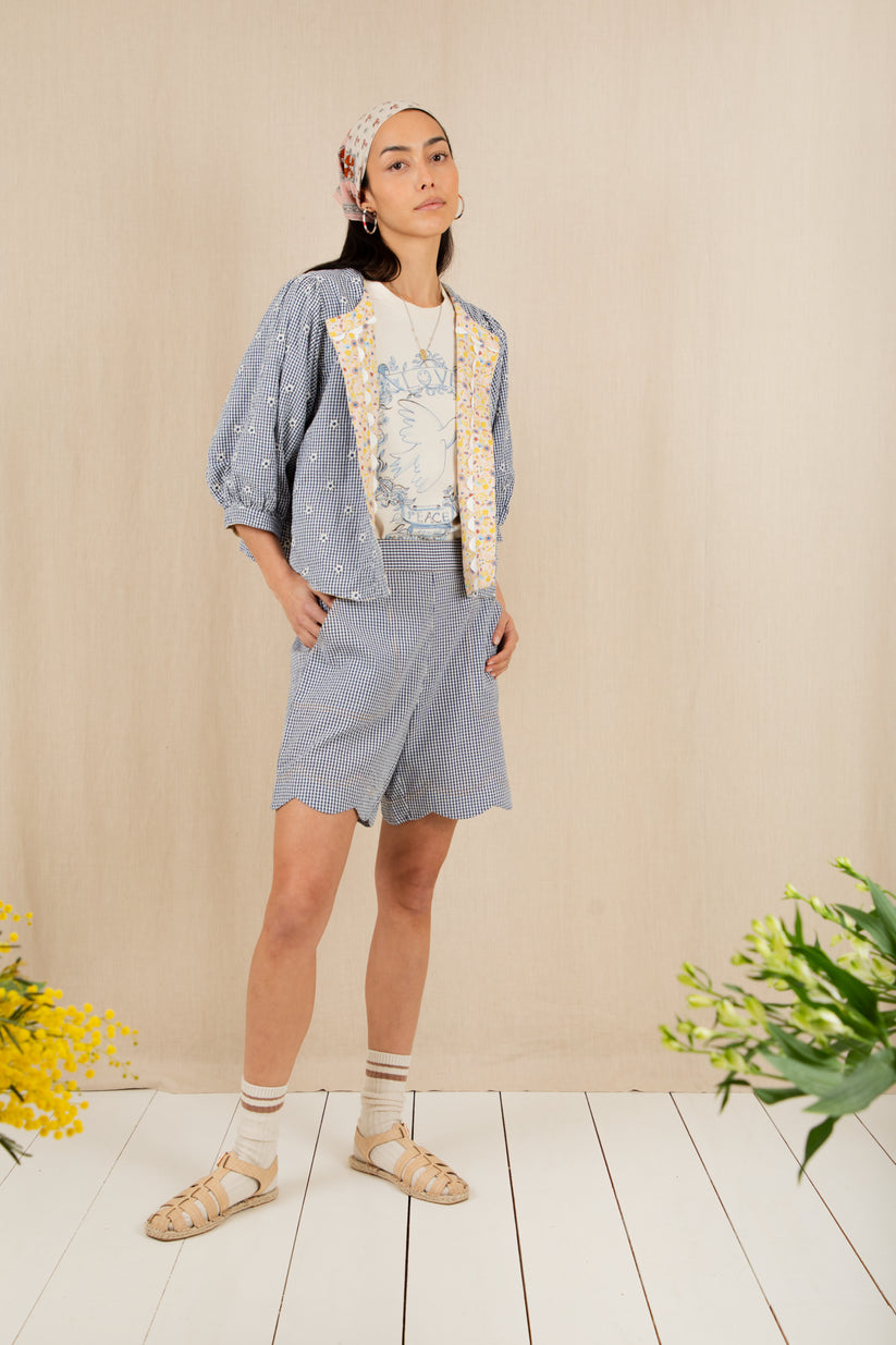 Bonte London Mary Short in Navy Gingham