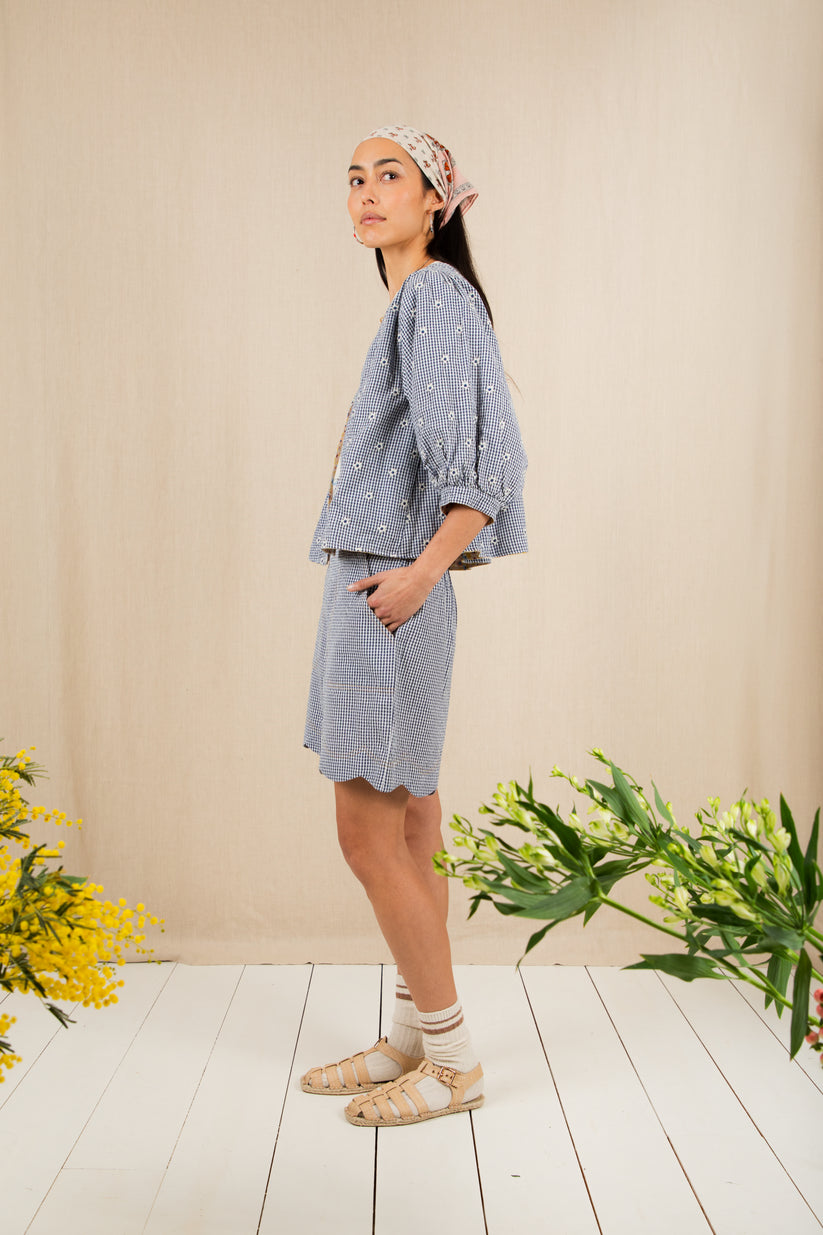 Bonte London Mary Short in Navy Gingham