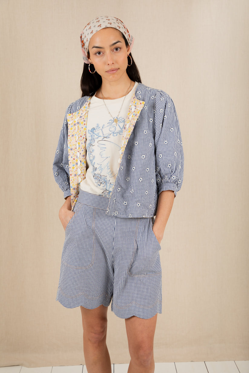 Bonte London Mary Short in Navy Gingham