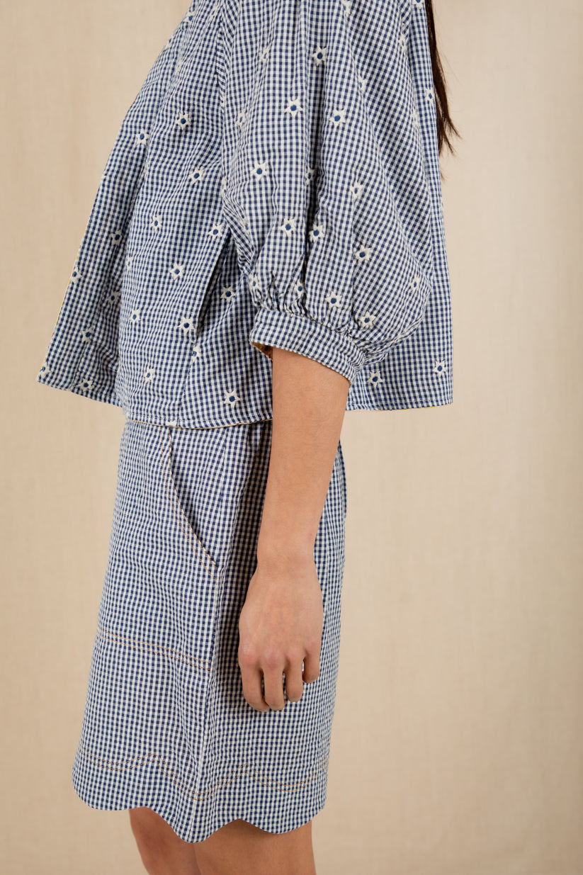 Bonte London Mary Short in Navy Gingham