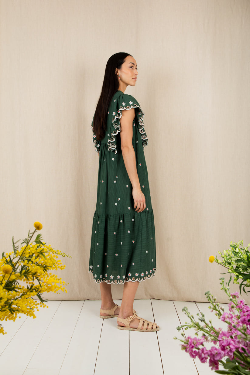 Bonte London Mavis Dress in Field Green