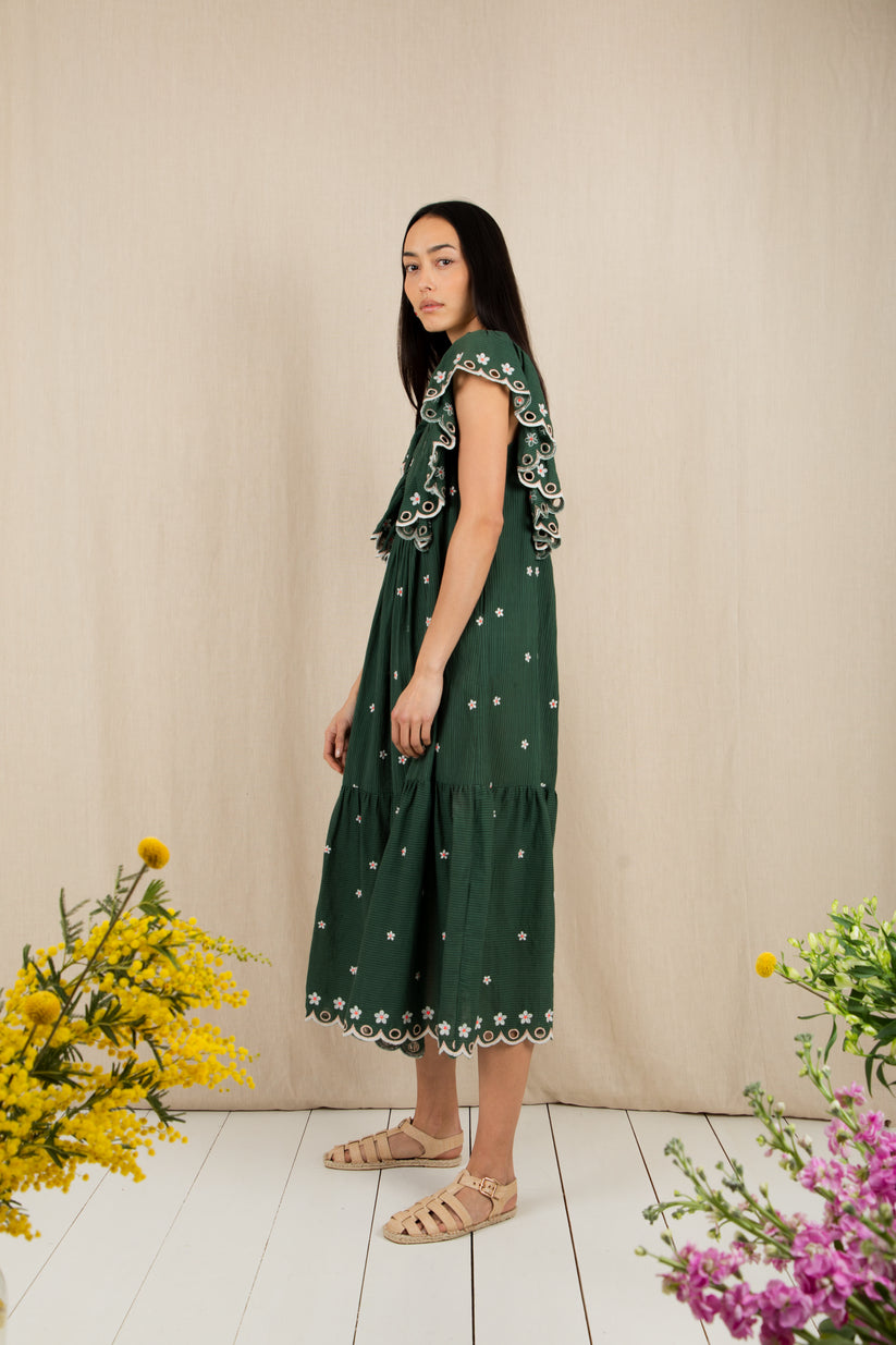 Bonte London Mavis Dress in Field Green