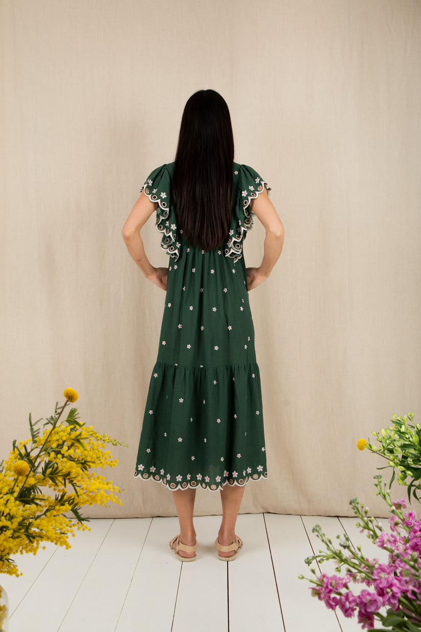 Bonte London Mavis Dress in Field Green