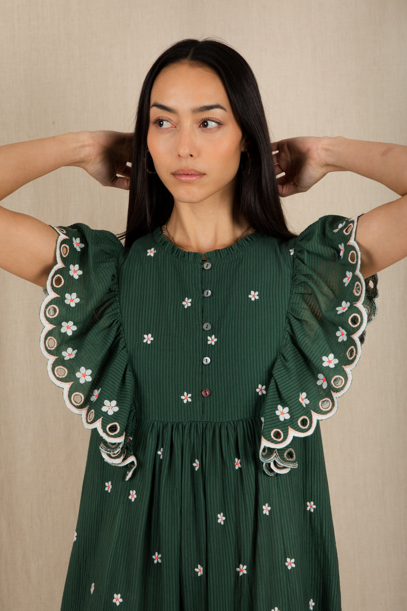 Bonte London Mavis Dress in Field Green
