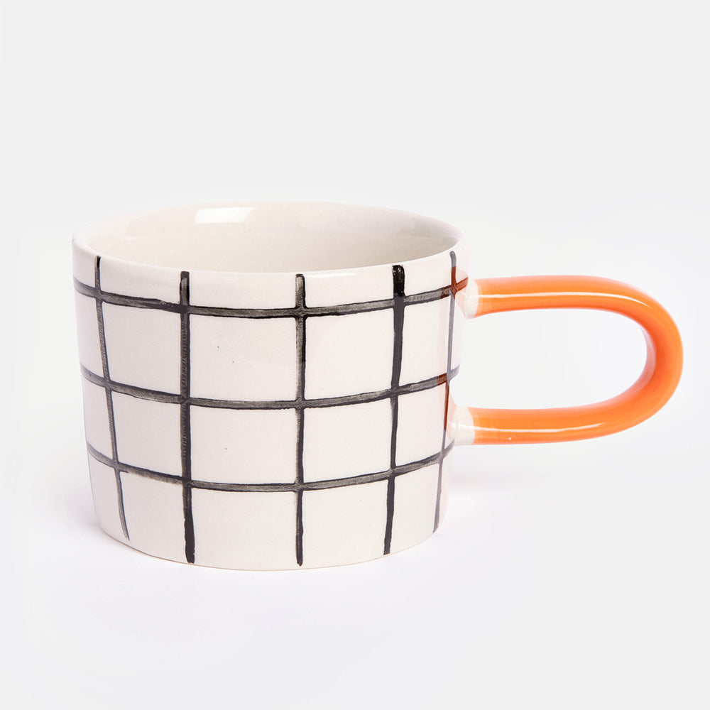 Caroline Gardner Mono Grid Mug