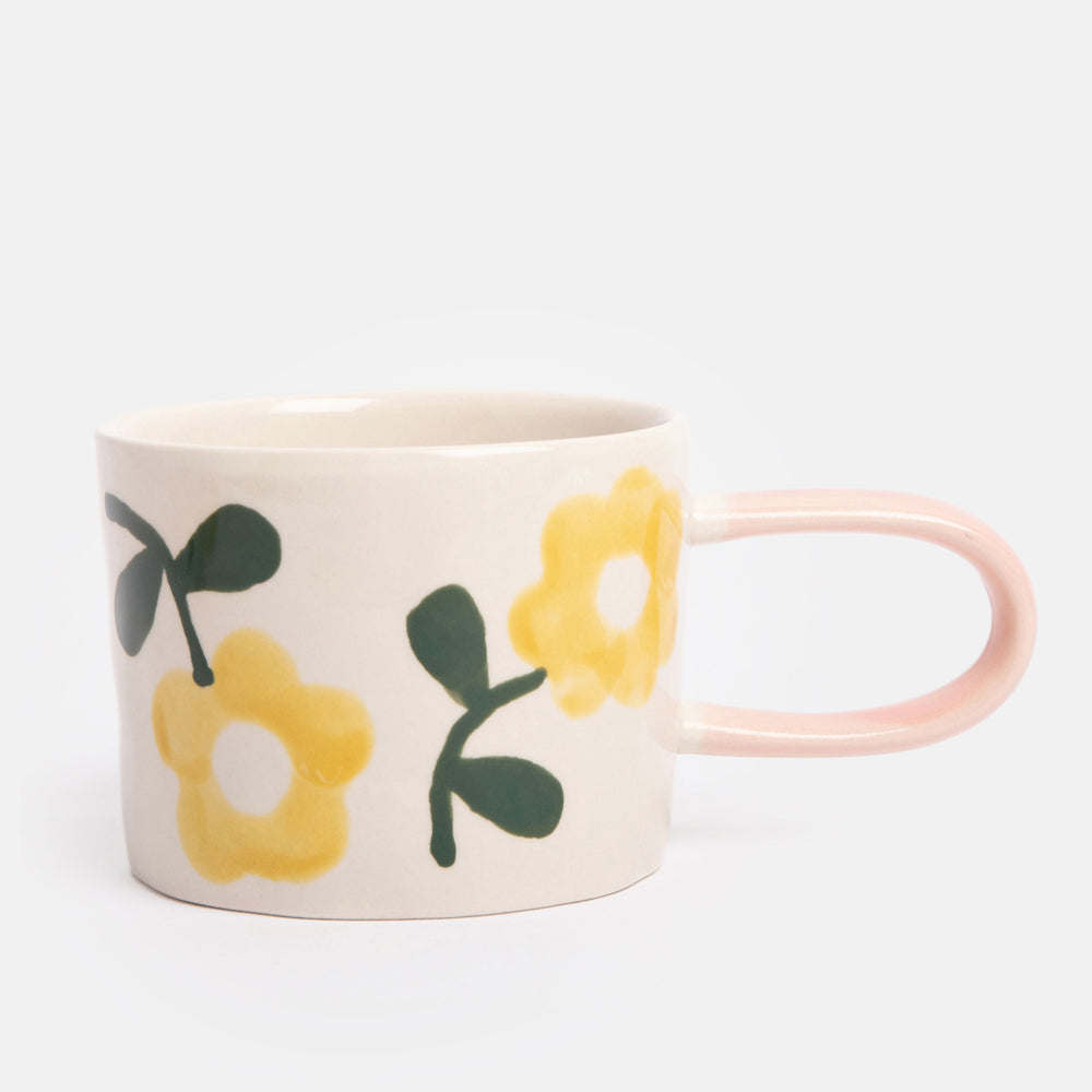 Caroline Gardner Yellow Flowers Ceramic Mug