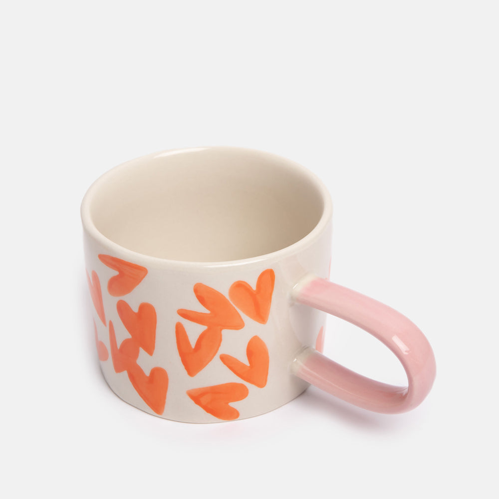 Caroline Gardner Orange Hearts Ceramic Mug