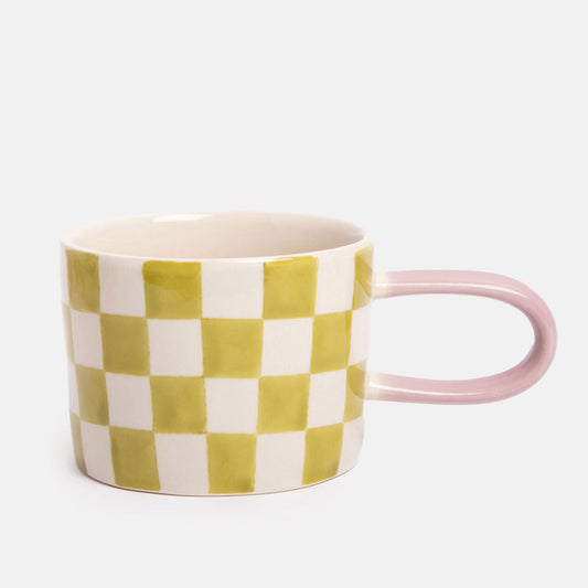 Caroline Gardner Green Check Ceramic Mug